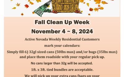 FALL CLEAN UP WEEK 11/4/24 ~ 11/8/24